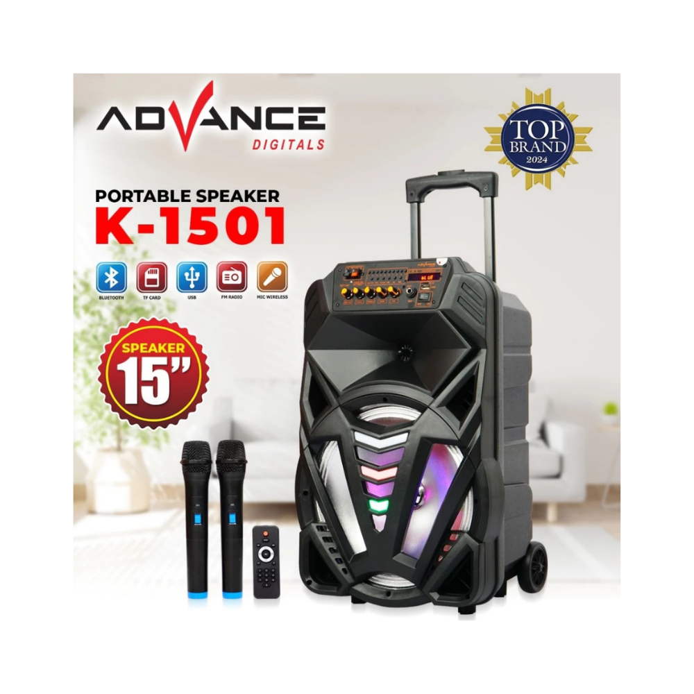 ADVANCE 15 (K1501) 2MIC TROLLEY SPEAKER