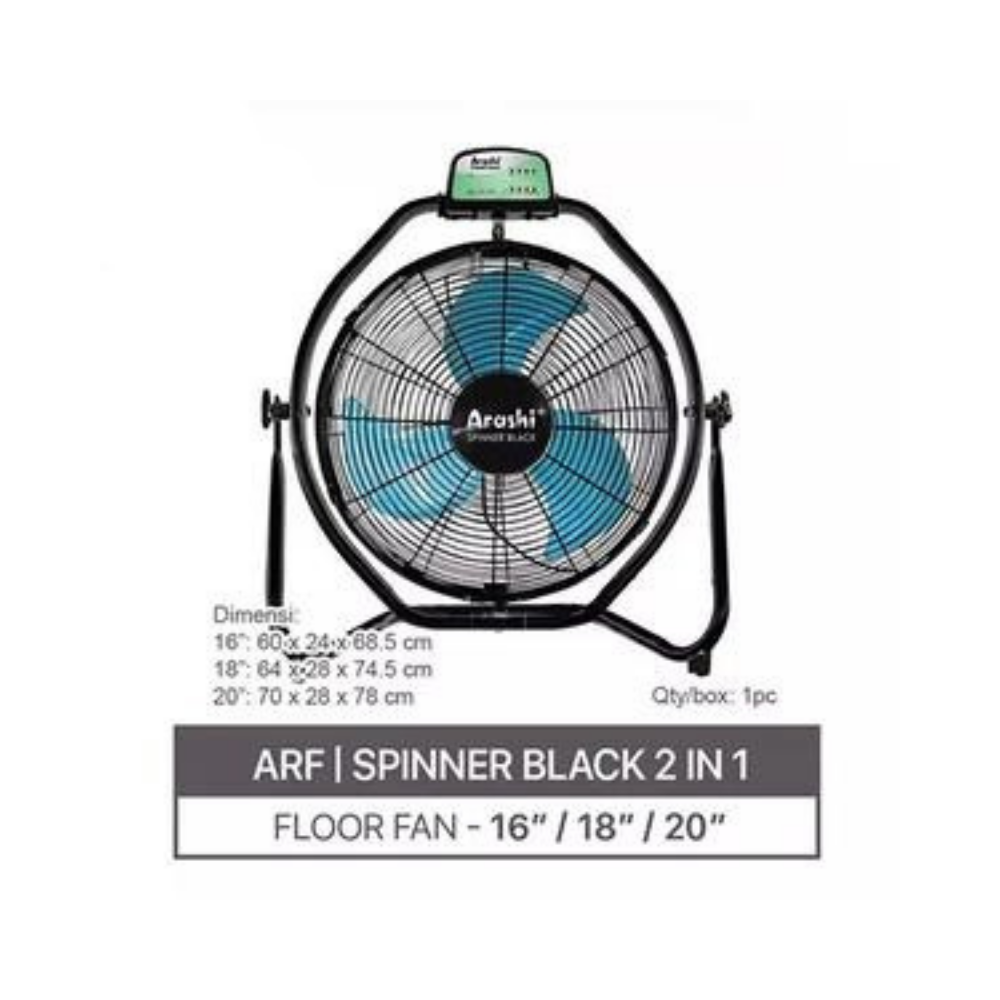 FLOORFAN ARASHI BLACK 18