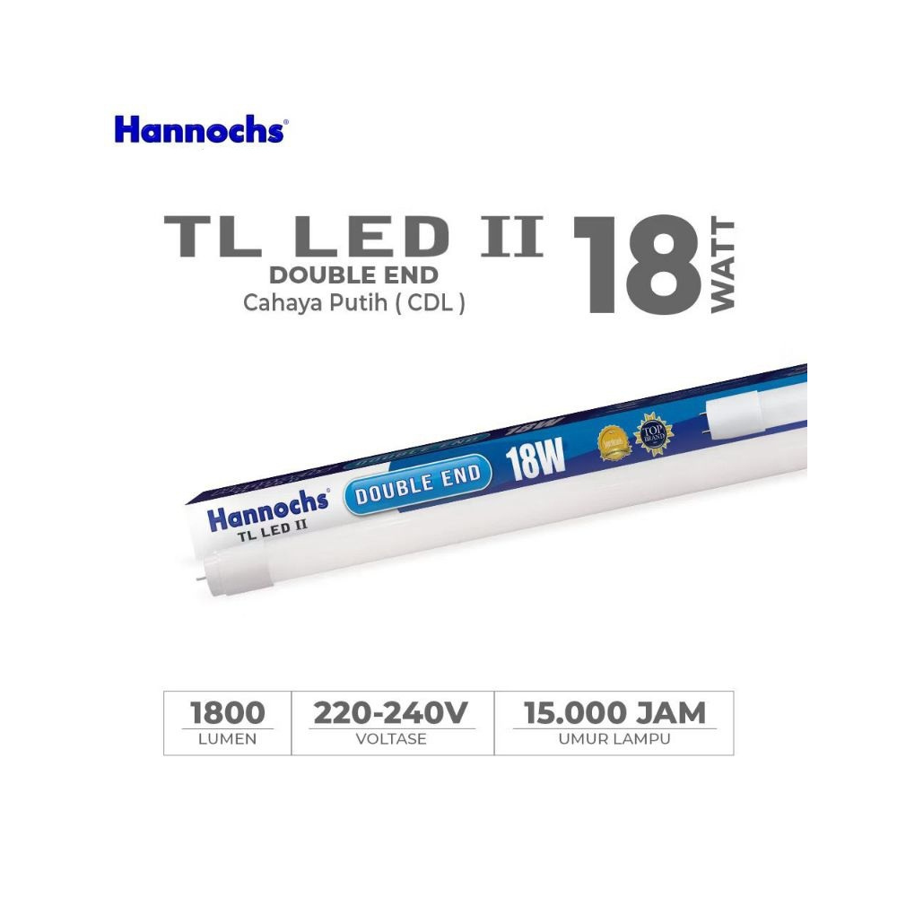 LAMPU T8 18W HANCH (DOUBLE END/) WW