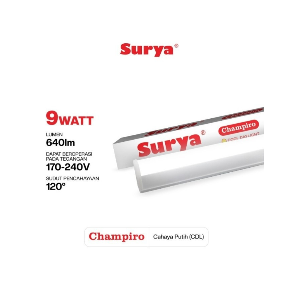 LAMPU T5 SURYA CHAMPIRO 9W PUTIH