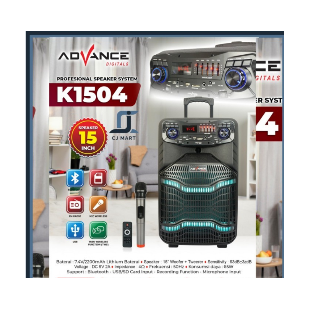 ADVANCE TROLLEY SPEKER 15 (K1504) 1MIC