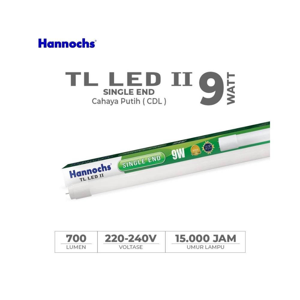 LAMPU T8 9W HANCH (SINGLE END) PUTIH
