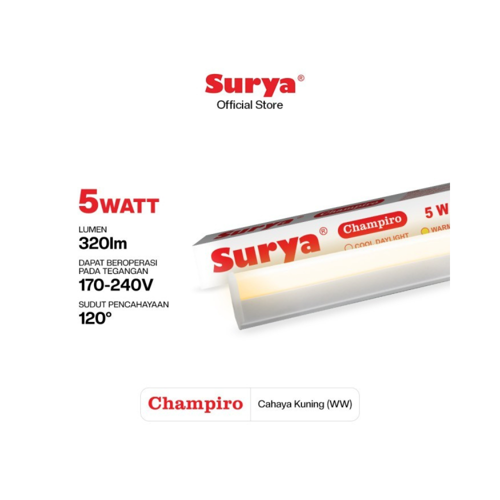 LAMPU T5 SURYA CHAMPIRO 5W WW