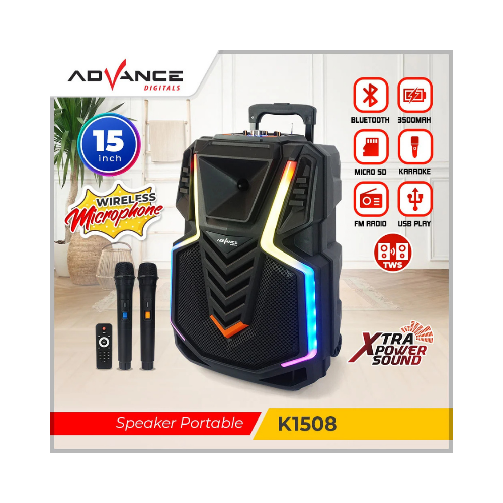 ADVANCE 15 TROLLEY SPEAKER (K1508) 2MIC