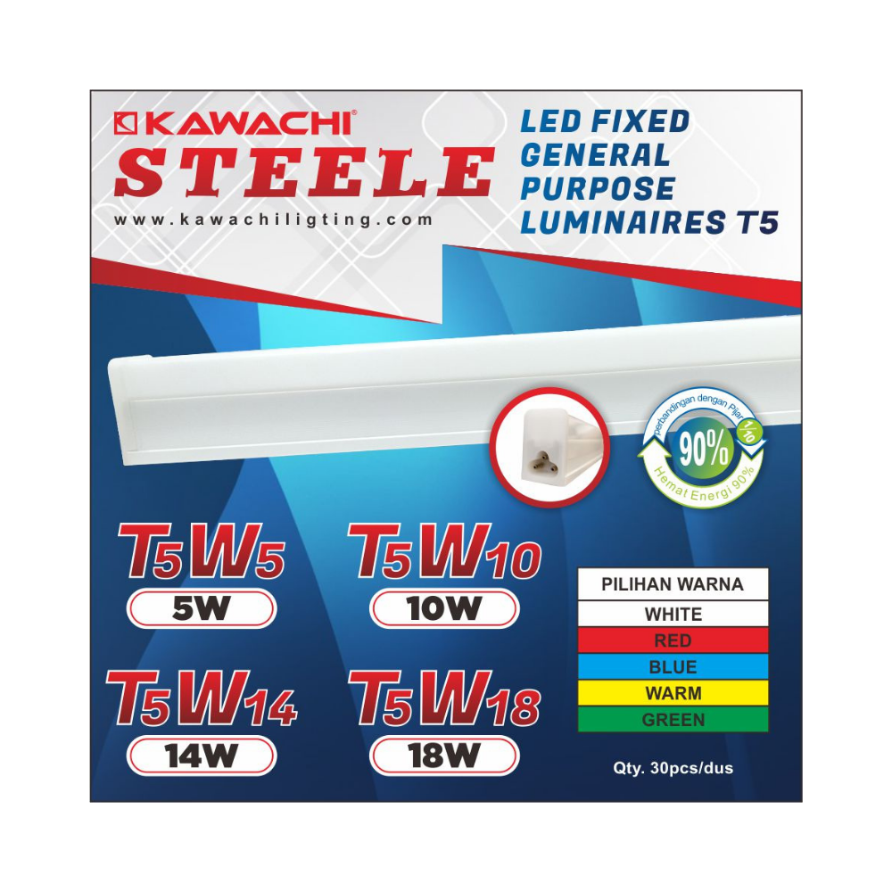 T5 STEELE 18W WHITE LAMP (120CM)