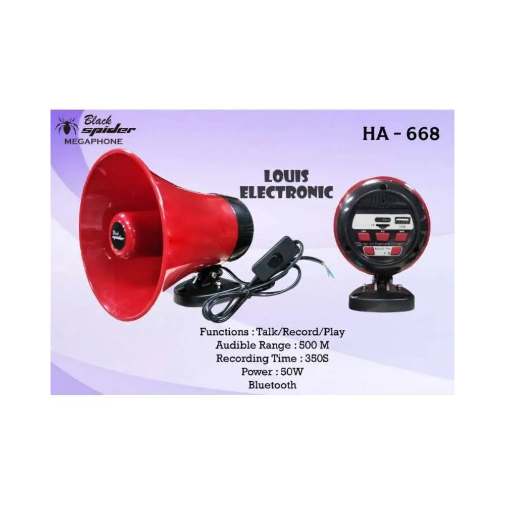 HORN/MEGAPHONE MINI BLACKSPIDER HA668