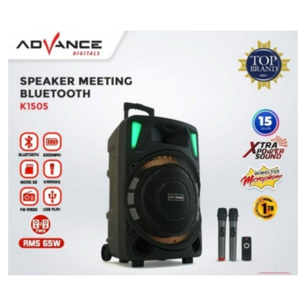 ADVANCE 15 (K1505) 2MIC WIRELESS TROLLEY SPEAKER