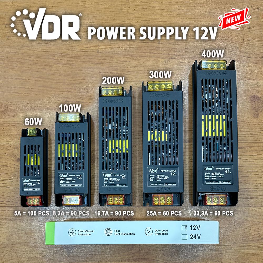 IRON ADAPTER 16.7A VDR SLIM 200W 12V