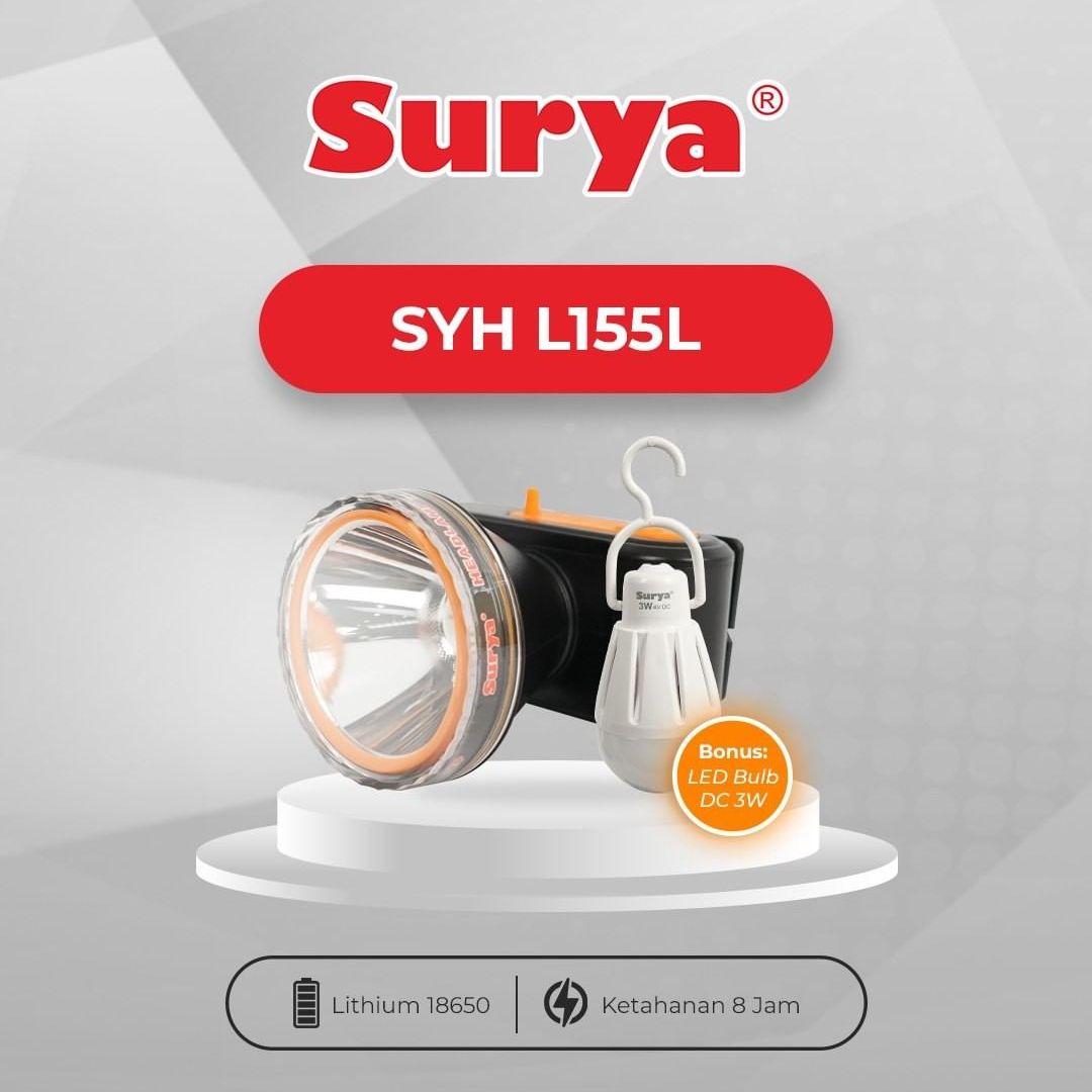 SENTER KEPALA SURYA SYHL155L (15W+BOLA)
