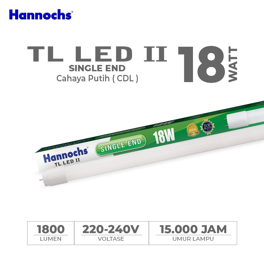 LAMPU T8 18W HANCH (SINGLE END) WW