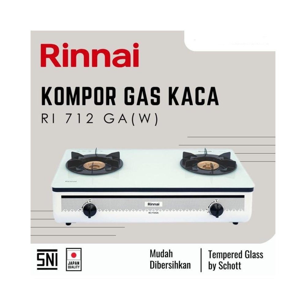 RINAI 712GA 2-BURNER STOVE (GLASS)