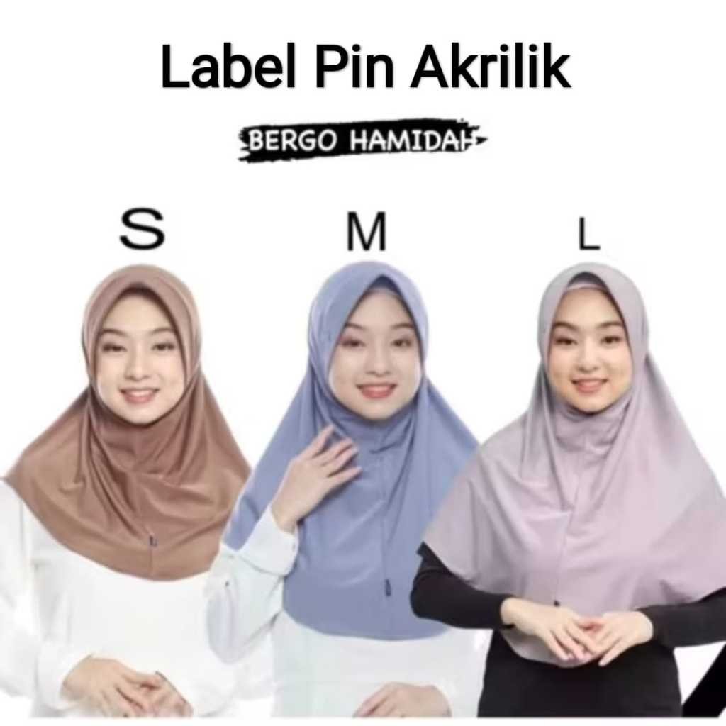 HIJAB BERGO HAMIDAH SIZE S M L (ISI 3 PCS)