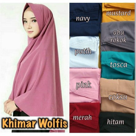 KHIMAR JUMBO WOLFIS JILBAB PED ANTEM SIMPLE PET INSTAN HIJAB (ISI 3 PCS)