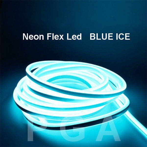 LAMPU NEON FLEX LED SELANG FLEXIBLE SIGN STRIP FLEKSIBEL BLUE ICE 50M