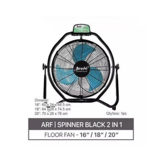 FLOORFAN ARASHI BLACK 20