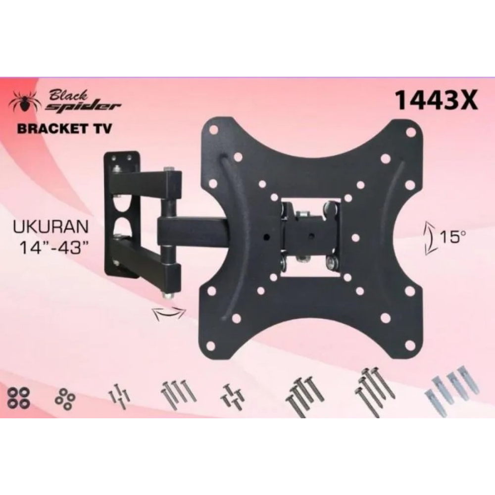 BREKET TV KUPU BLACK SPIDER(14-43) 1443X