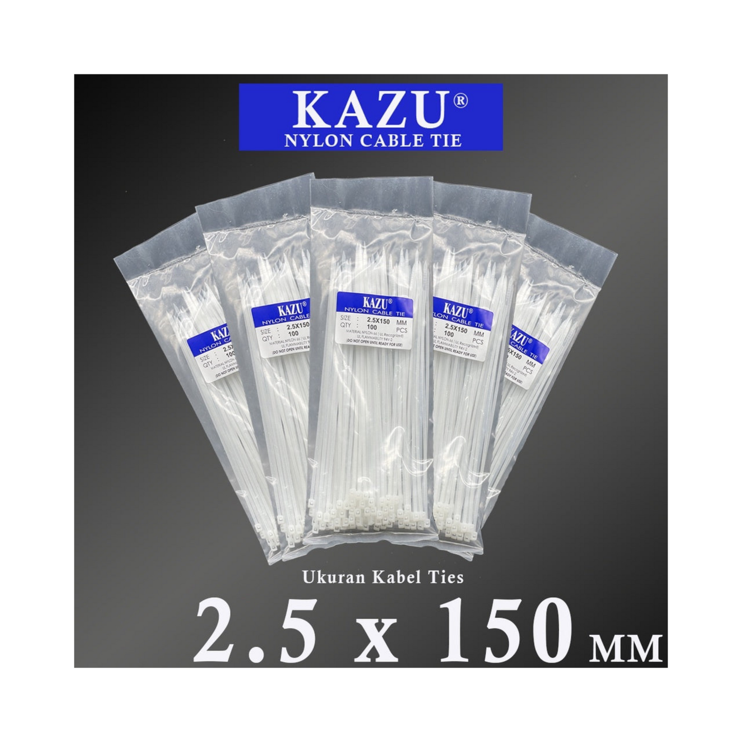 KABEL TIE 2.5X150 KAZU (PUTIH)