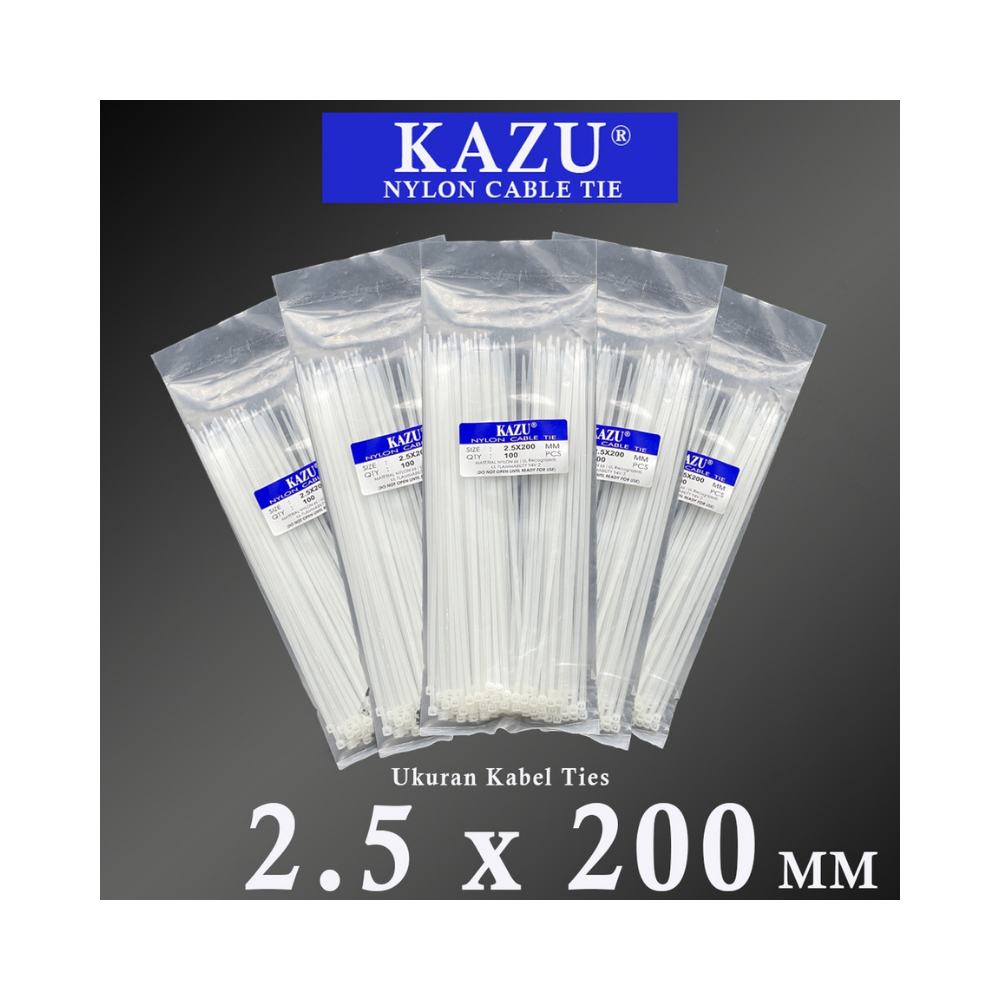 KABEL TIE 2.5X200 KAZU (PUTIH)