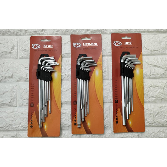 KUNCI L 9PCS PANJANG YS (SEGI)