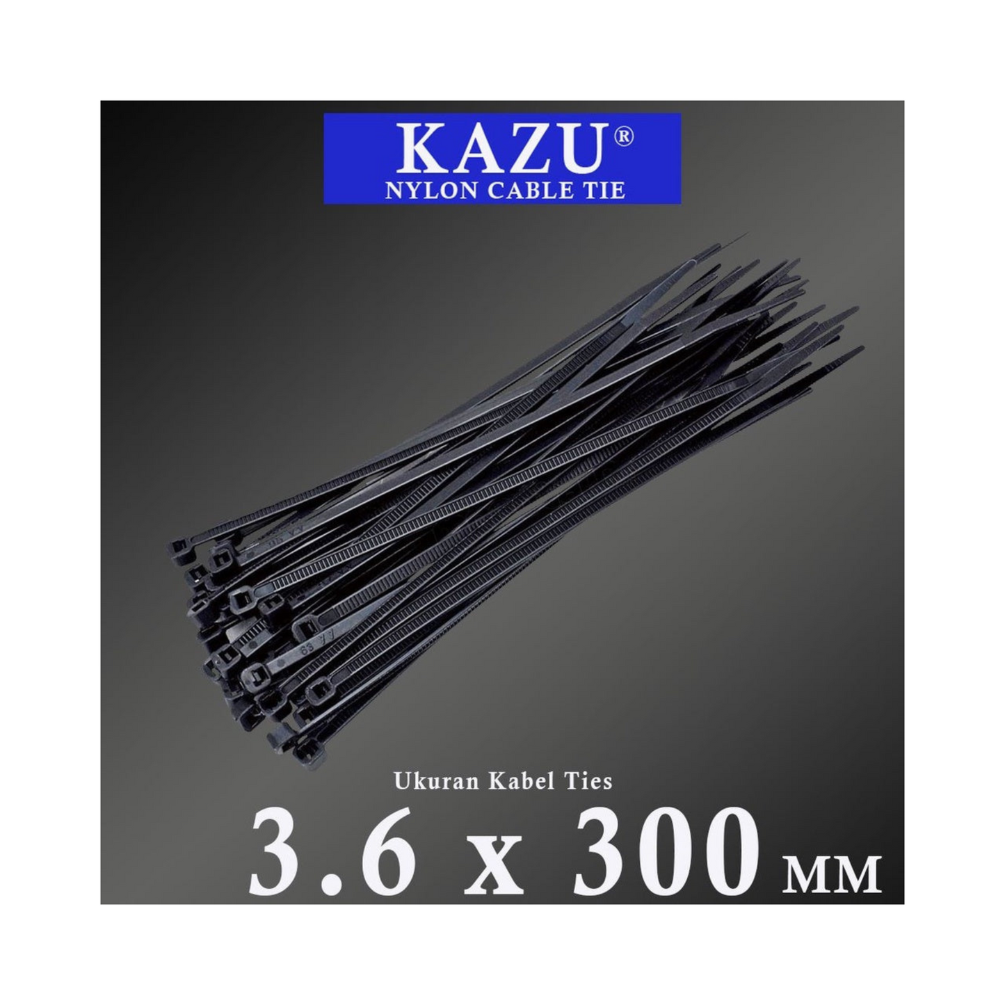 KABEL TIE 3.6X300 KAZU (HITAM)