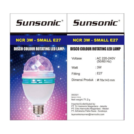 BOLA DISCO PUTAR E27 SUNSONIC/ENTER