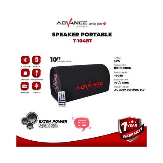 SPEKER AKTIF ADVANCE T104BT+MIC (BALDU/LONJONG)