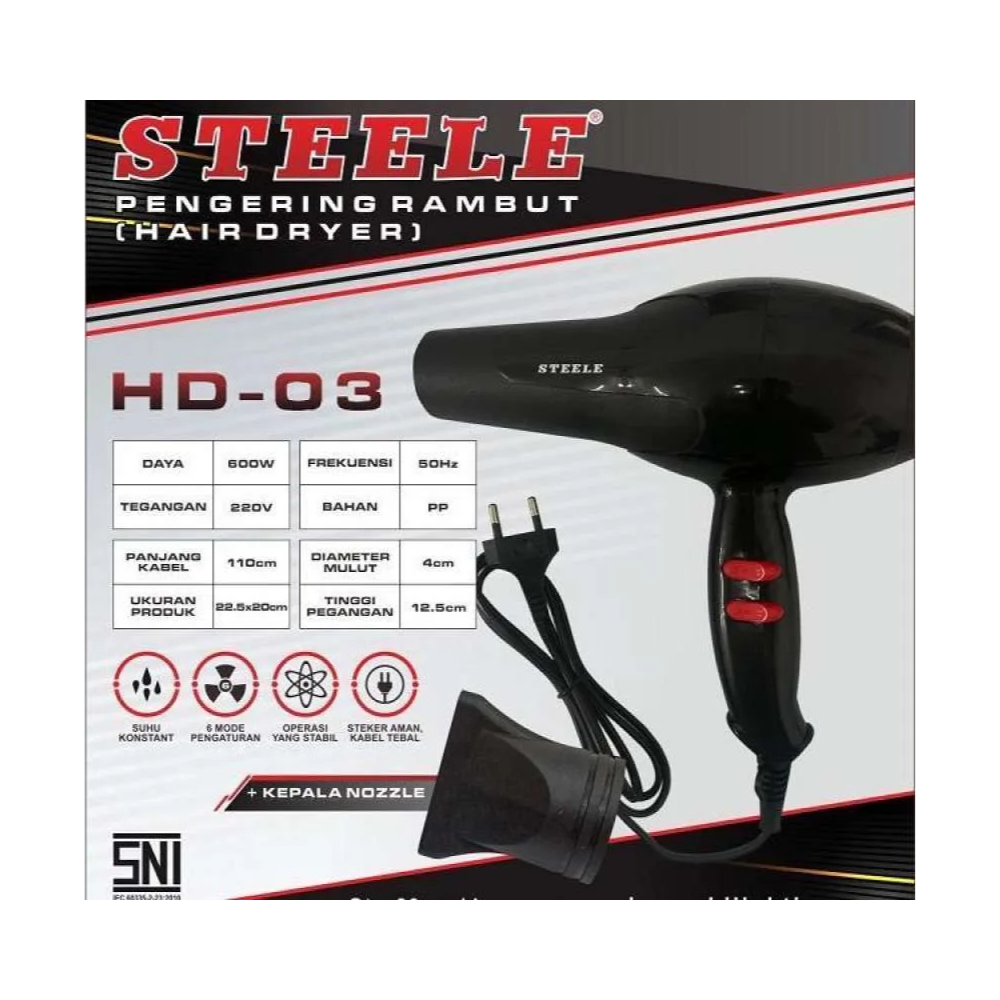 HAIRDRYER STEELE HD03