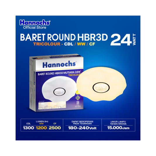 LAMPU CEILING BARET MUTIARA 24W TRICOLOR