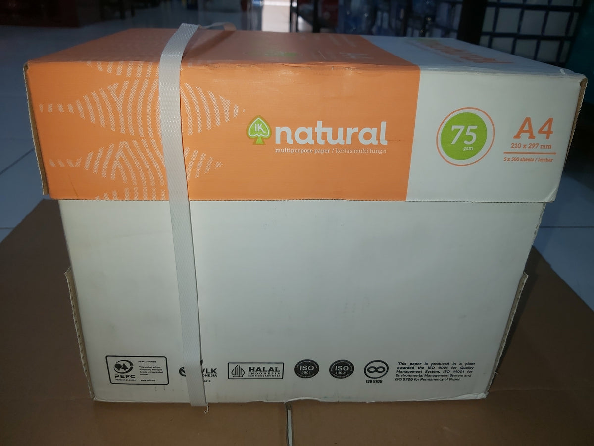 IK Natural Kertas HVS A4 75 GSM per Rim