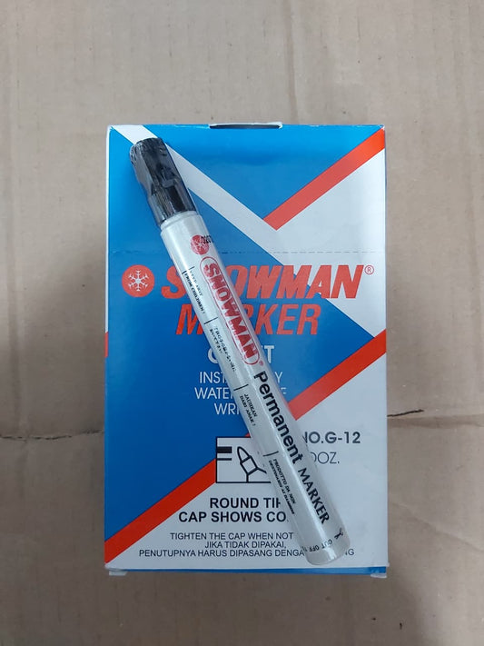 Snowman Spidol Permanen G-12 Hitam Paket 12/36 Pcs