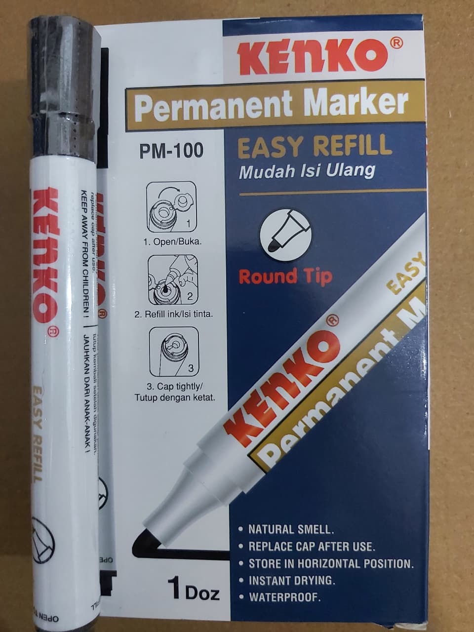 Kenko Spidol Permanen PM-100 Hitam Paket 12/36 Pcs