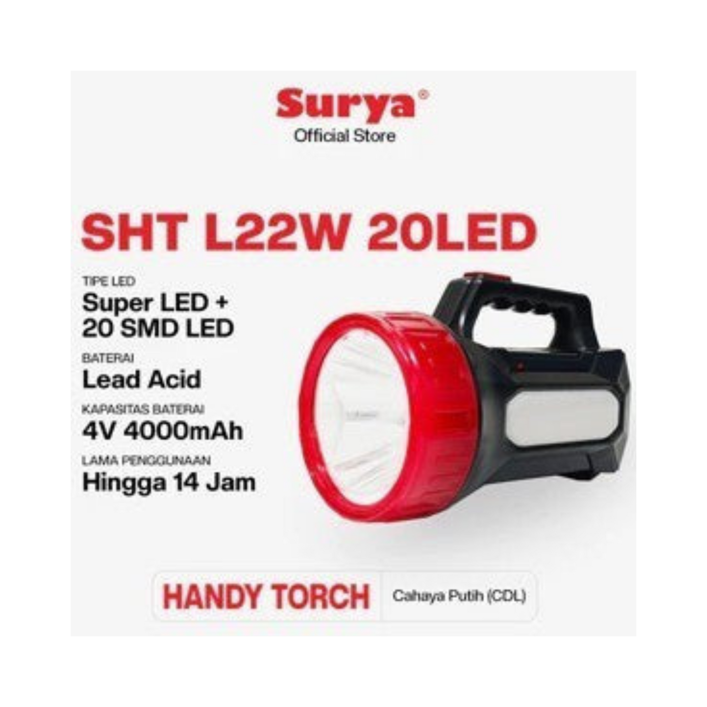SENTER TENTENG SURYA SHTL22W 20LED