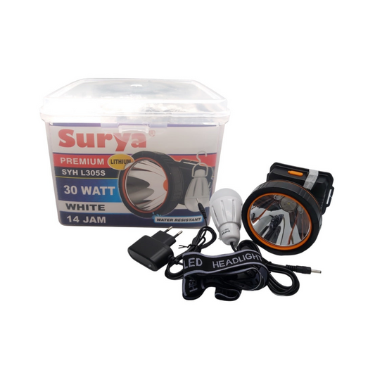 SENTER KEPALA SURYA SYHL305S (30W+BOLA)