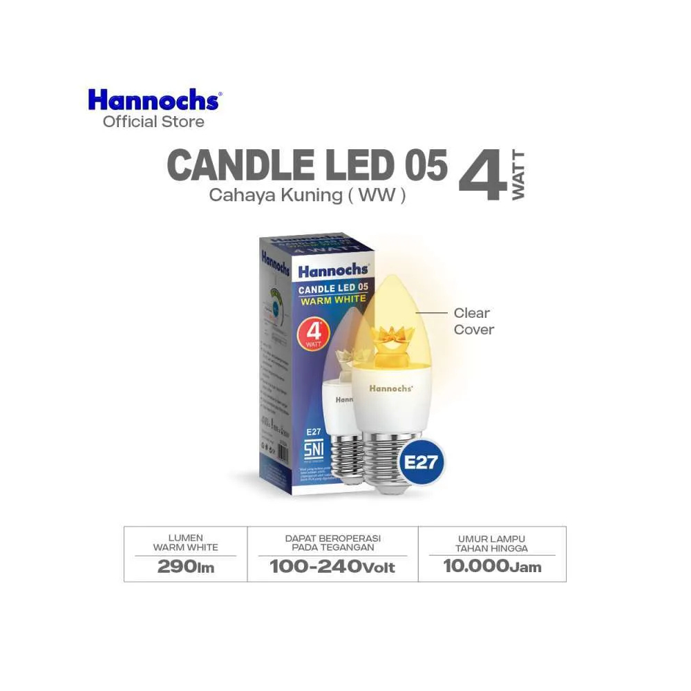 BOLA CANDEL LED E27 4W HANCH (WW)