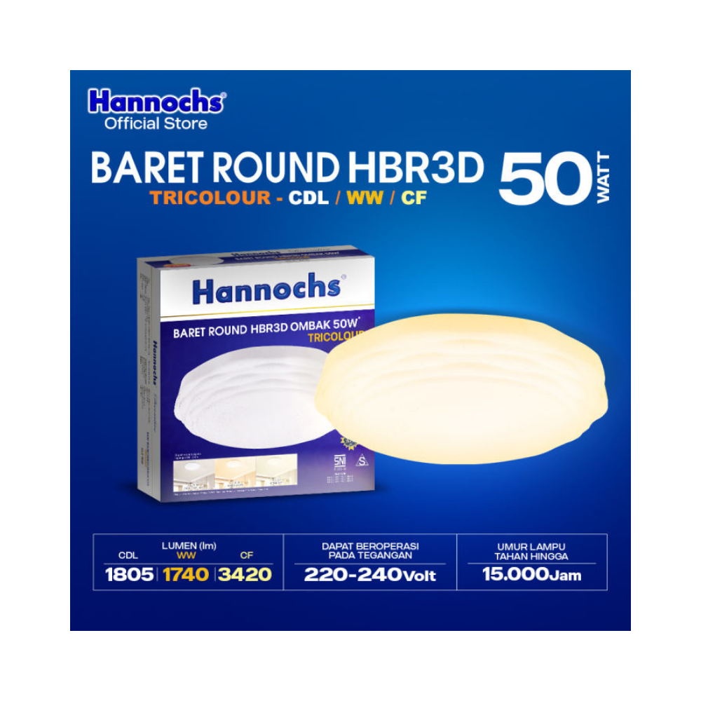 LAMPU CEILING BARET OMBAK 50W