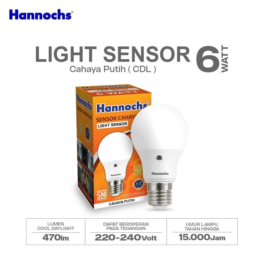 BOLA FUNGSIONAL LIGHT SENSOR 6W HANCH