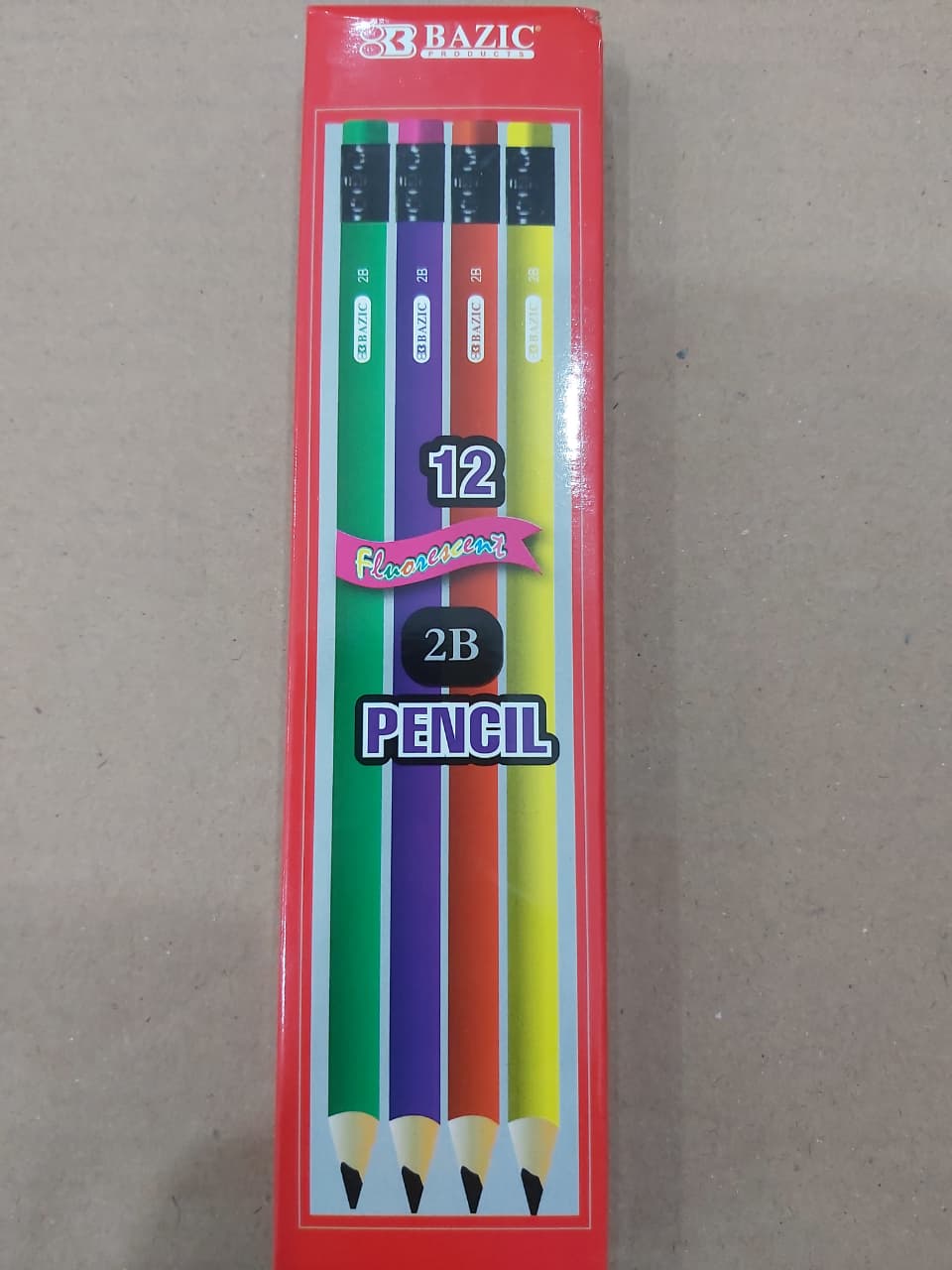 Bazic Pensil 2B Fluorescent Paket 12/36 Pcs