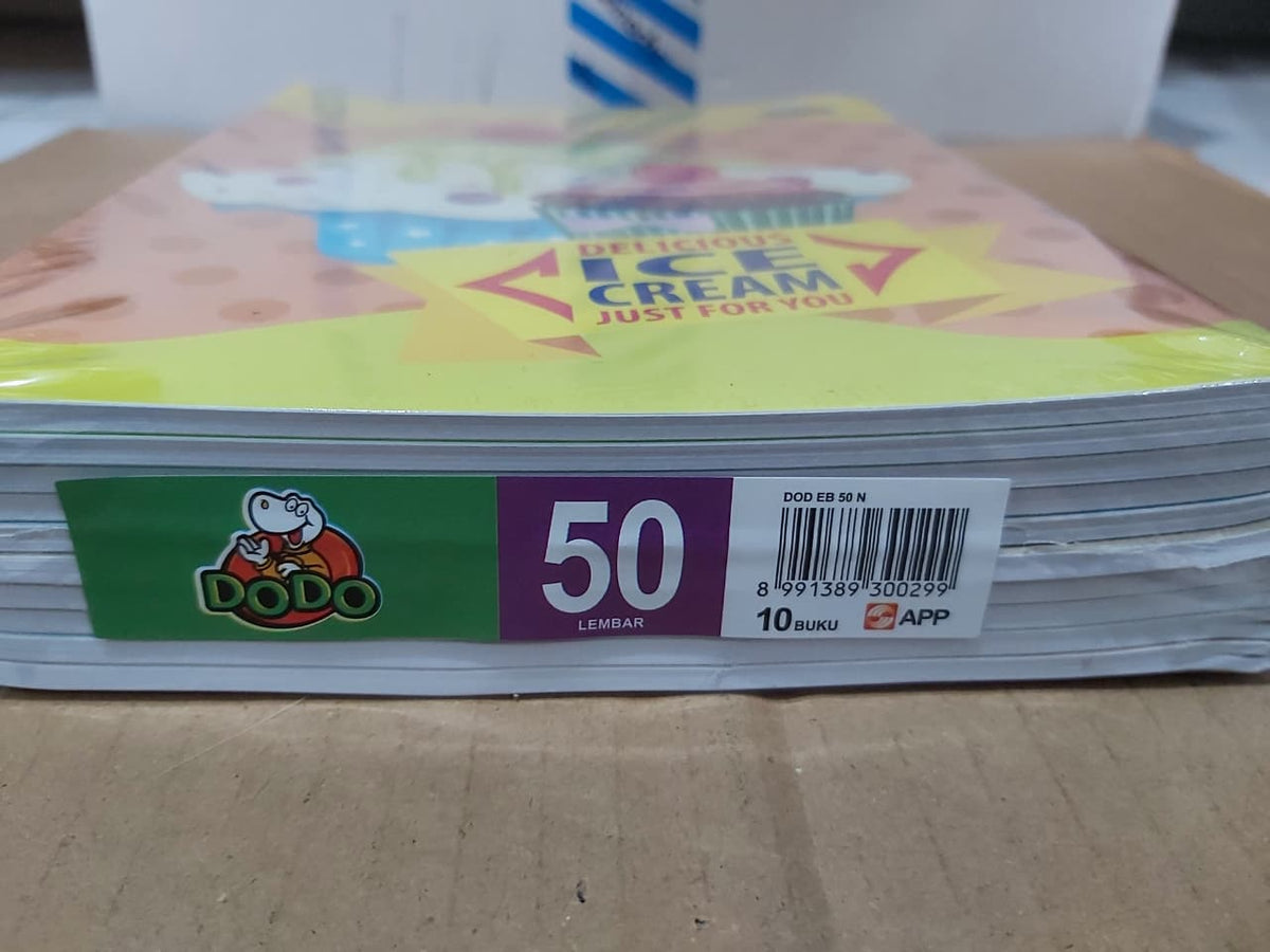 Dodo Buku Tulis Delicious Ice Cream 50 Lembar Paket 10/50 Buku