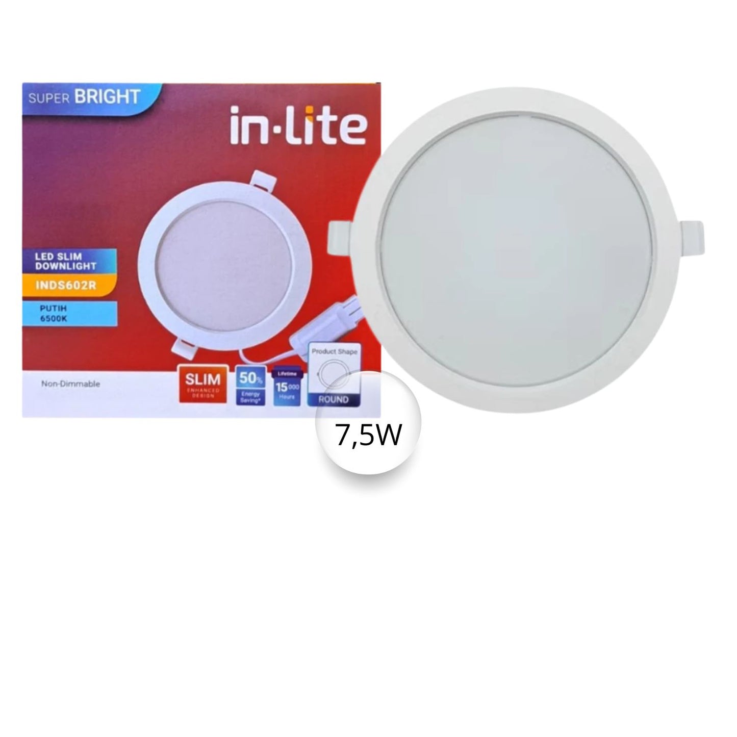 SLIM DOWNLIGT BULAT INBOW IN-LITE 7,5W (INDS602R)