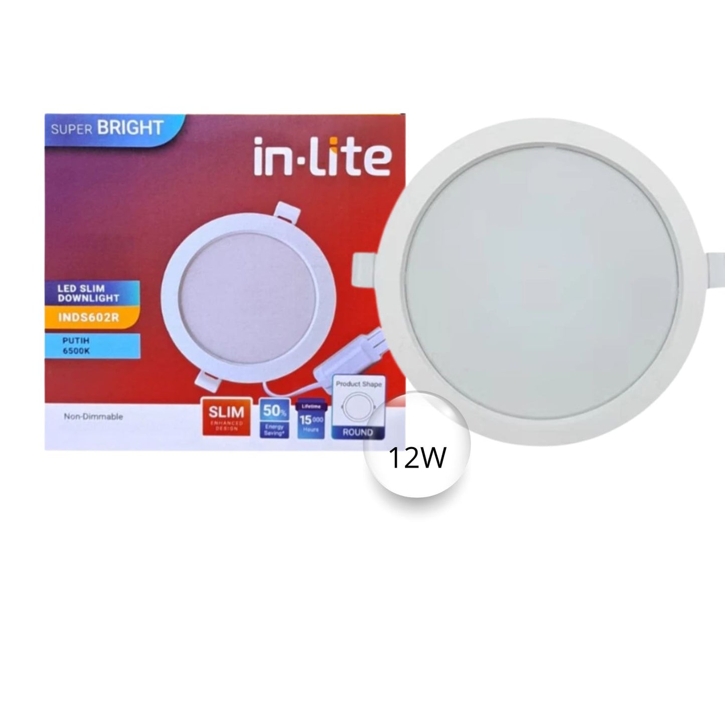 SLIM DOWNLIGT BULAT INBOW IN-LITE 12W (INDS602R)