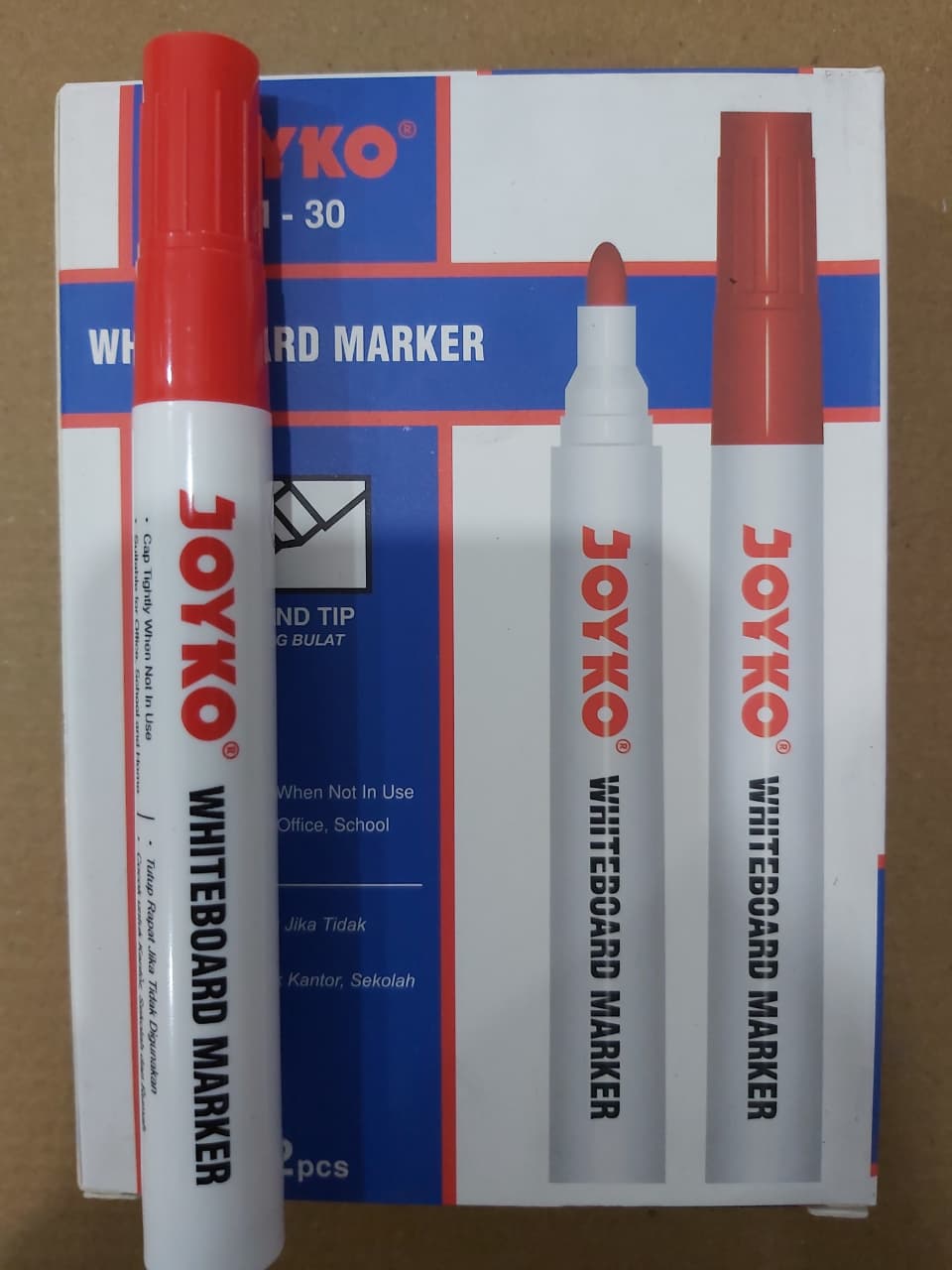 Joyko Spidol Papan Tulis WM-65 Merah Refillable Paket 12/36 Pcs