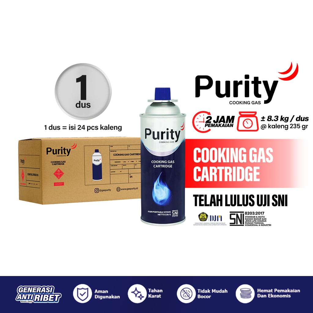 GAS PORTABLE PURITY 235G/COOKING GAS CARTRIDGE