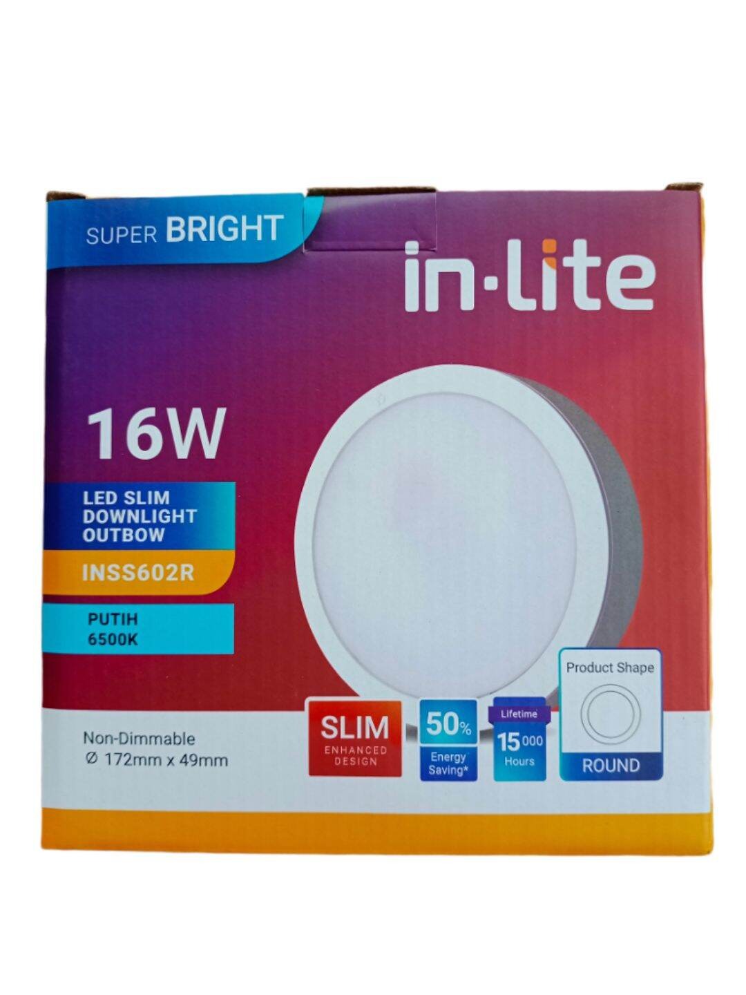SLIM DOWNLIGT BULAT OUTBOW IN-LITE 16W (INSS602R)