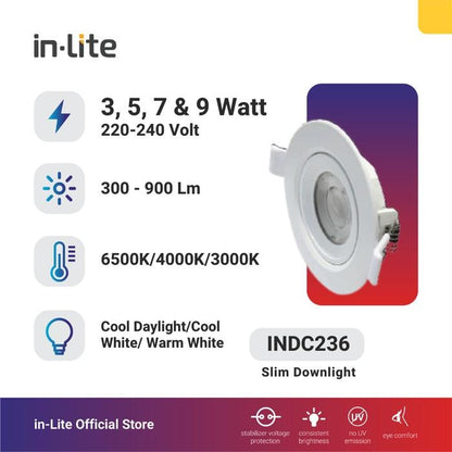 INLITE DOWNLIGHT 3W (INDC236)