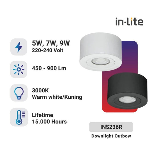 INLITE DOWNLIGHT OUTBOW 9W INS236R