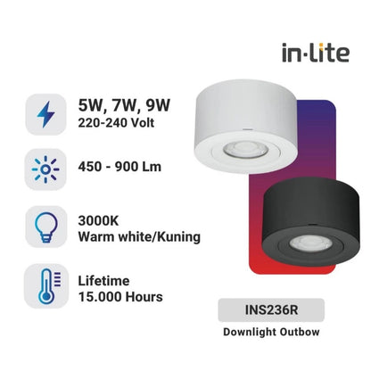 INLITE DOWNLIGHT OUTBOW 7W INS236R