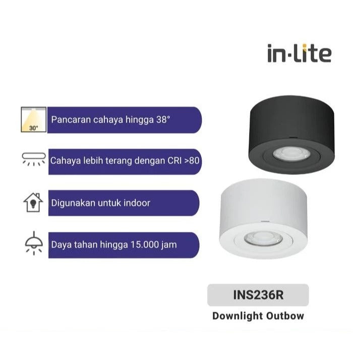 INLITE DOWNLIGHT OUTBOW 9W INS236R
