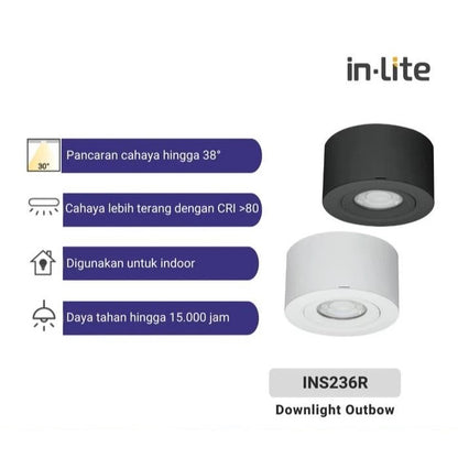 INLITE DOWNLIGHT OUTBOW 9W INS236R