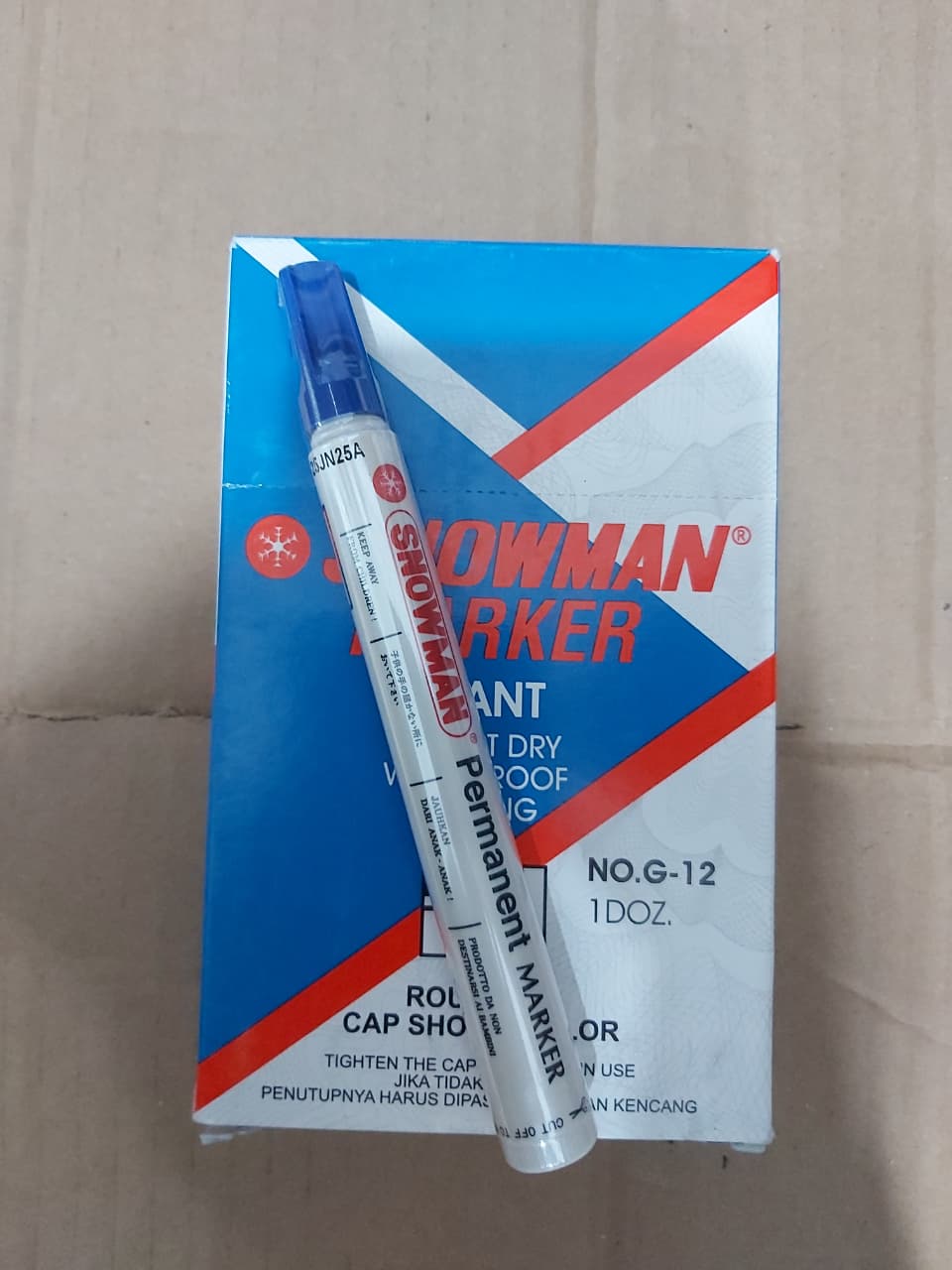 Snowman Spidol Permanen G-12 Biru Paket 12/36 Pcs