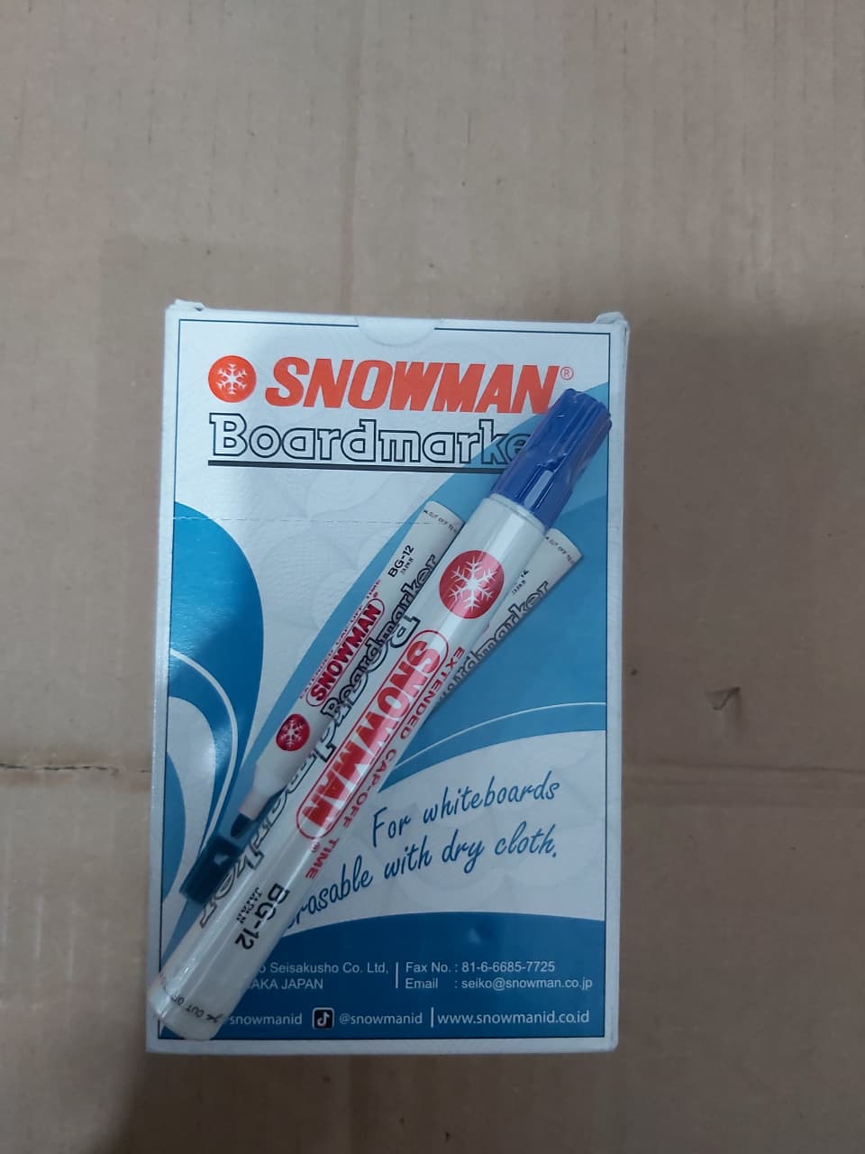 Snowman Spidol Papan Tulis BG-12 Merah Paket 12/36 Pcs